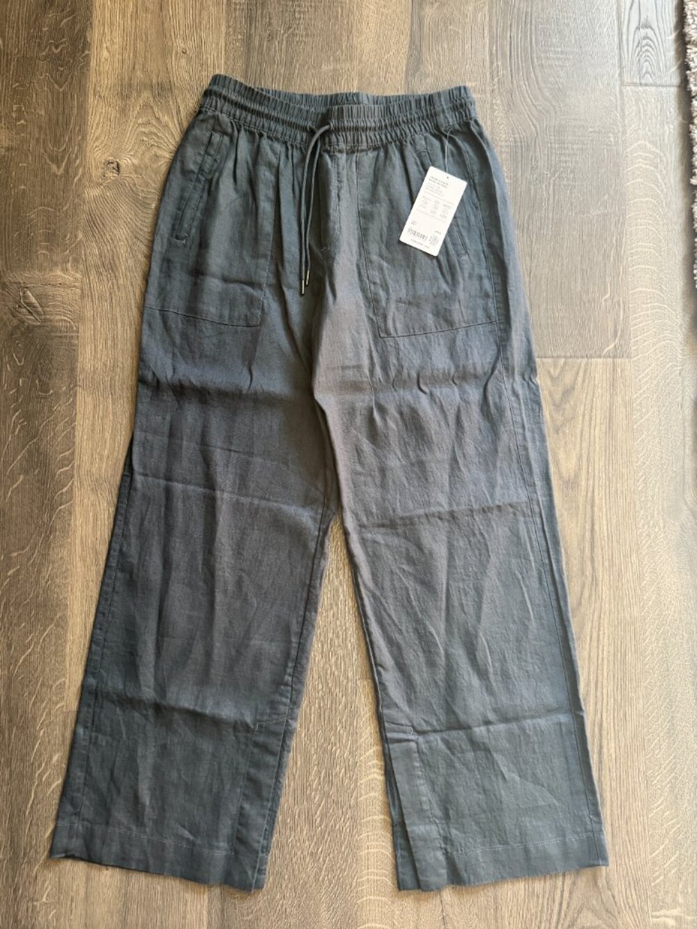 NWT Athleta Retreat Linen Wide Leg Pants Slate Blue Medium M